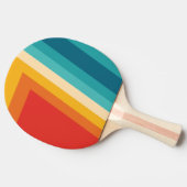 Farbiger Retro-Streifen - 70er, 80er-Design Tischtennis Schläger (Seitenansicht)