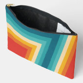 Farbiger Retro-Streifen - 70er, 80er-Design Zubehörtasche (Offen)
