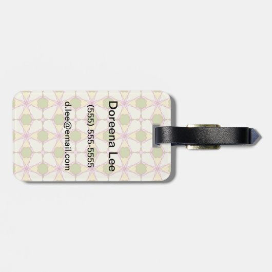 Farbiger Retromuster Hintergrund 3 Gepäckanhänger (Rückseite horizontal)