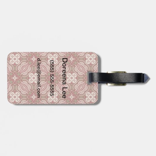 Farbiger Retromuster Hintergrund 4 Gepäckanhänger (Rückseite horizontal)