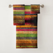 Farbiger Retrostreifen Badhandtuch Set (Insitu)