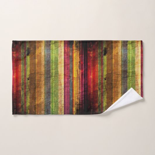 Farbiger Retrostreifen Badhandtuch Set (Handtuch)