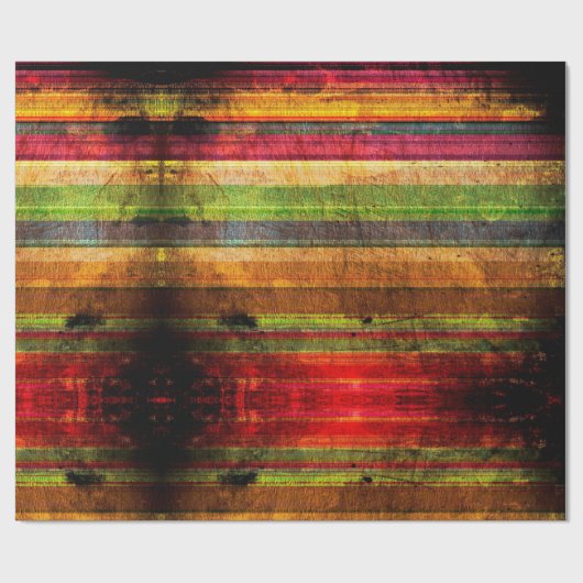 Farbiger Retrostreifen Geschenkpapier (Flach)