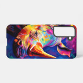 Farbiger Rhino auf einem mehrfarbigen Samsung Galaxy Hülle (Rückseite (Horizontal))