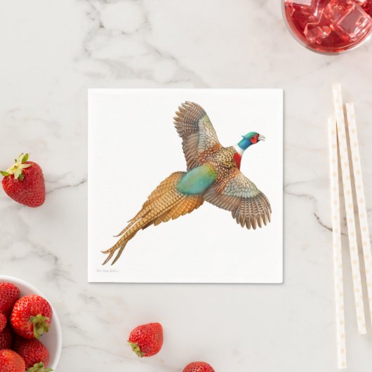 Farbiger Ring Necked Pheasant Paper Napkins Serviette (Beispiel)