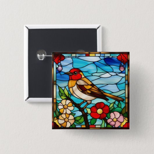 Farbiger Robin Button (Vorne & Hinten)
