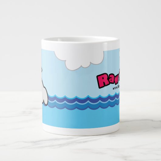 Farbiger roher Tintenfisch Illustriert Jumbo-Tasse (Vorderseite)