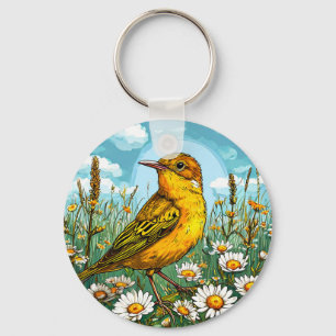 Farbiger Rohrsänger Vogel Schlüsselanhänger