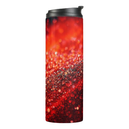 Farbiger roter Glitzer Thermal Tumbler 12oz Thermosbecher (Nach links gedreht)