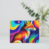 Farbiger Rotfuchs Postkarte (Stehend Vorderseite)