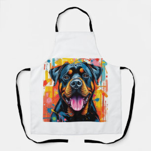 Farbiger Rottweiler Pop Art � Vibranter Spritzstil Schürze