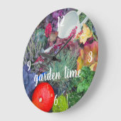 Farbiger rustikaler Herbstgarten Große Wanduhr (Winkel)