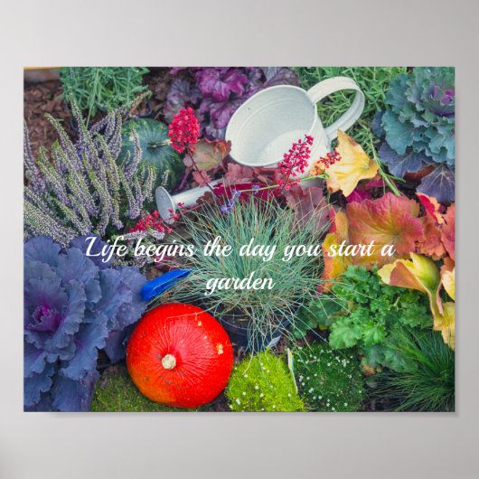 Farbiger rustikaler Herbstgarten Poster (Vorne)