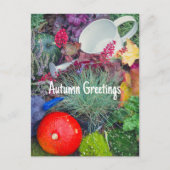 Farbiger rustikaler Herbstgarten Postkarte (Vorderseite)
