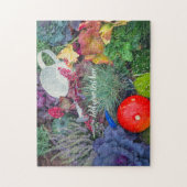 Farbiger rustikaler Herbstgarten Puzzle (Vertikal)