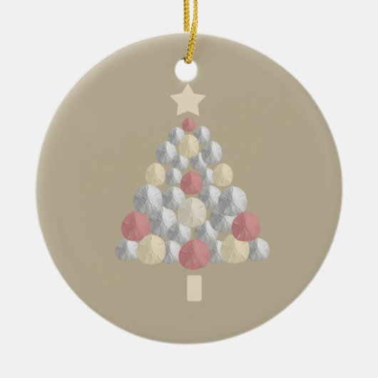 Farbiger Sand-Dollar-Tree (beige) Keramikornament (Vorne)