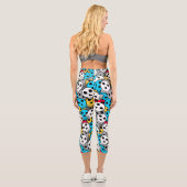 farbiger Schädel Capri Leggings (Rückseite)