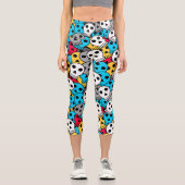 farbiger Schädel Capri Leggings (Vorderseite)