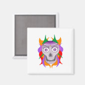 farbiger Schädel Magnet (Vorderseite/Rückseite)
