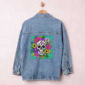 farbiger Schädel mit Blume Jeansjacke (Hangar)