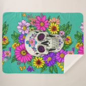 farbiger Schädel mit Blume Sherpadecke (Vorderseite (Horizontal))