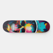 Farbiger Schädel mit Kopfhörerdesign Skateboard (Horizontal)