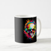 Farbiger Schädel mit Kopfhörern Kaffeetasse (VorderseiteRechts)