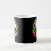 Farbiger Schädel mit Kopfhörern Kaffeetasse (Mittel)
