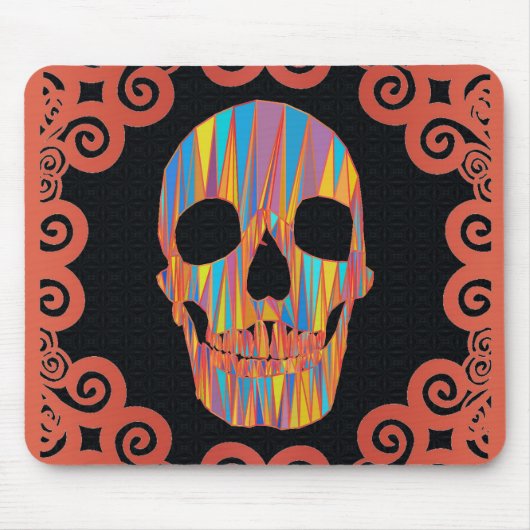 farbiger Schädel Mousepad (Vorne)
