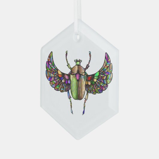 Farbiger Schal Ornament Aus Glas (Vorderseite Links)