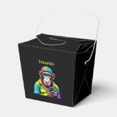 Farbiger Schimpanse mit Telefon Geschenkschachtel (Vorderseite)
