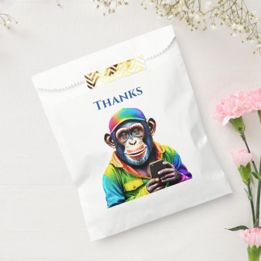 Farbiger Schimpanse mit Telefon Geschenktütchen (Versiegelt)