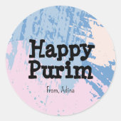 Farbiger Schlaganfall Purim Sticker (Vorderseite)
