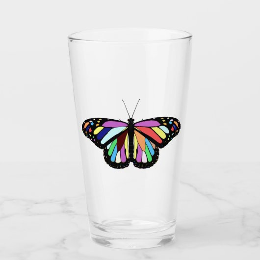 Farbiger Schmetterling Glas (Vorderseite)