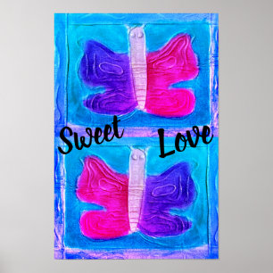 Farbiger Schmetterling   Miami Filter   Basic   Poster