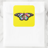Farbiger Schmetterling Quadratischer Aufkleber (Tasche)
