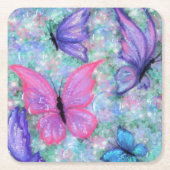 Farbiger Schmetterlingspapier-Untersetzer Rechteckiger Pappuntersetzer (Vorderseite)