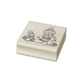 Farbiger Schneemann Gummistempel (Stempel)