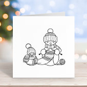 Farbiger Schneemann Gummistempel