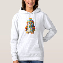 Farbiger Schneemann Hoodie