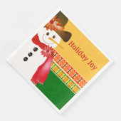 Farbiger Schneemann Serviette (Ecke)