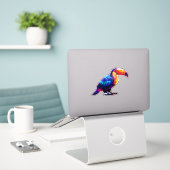Farbiger Schöner Tukan Aufkleber (Laptop auf Schreibtisch)