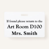 Farbiger Schulpass Ausweis (Rückseite)