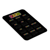 Farbiger Schwarzer Kalender 2025 Magnet (Rechte Seite)