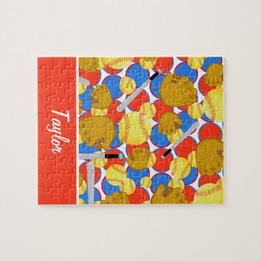 Farbiger Softball Puzzle (Horizontal)