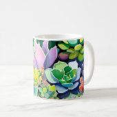 Farbiger Sommer Sukkulenten Botanischer Garten Kaffeetasse (VorderseiteRechts)