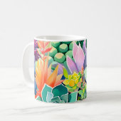 Farbiger Sommer Sukkulenten Botanischer Garten Kaffeetasse (Vorderseite Links)
