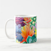Farbiger Sommer Sukkulenten Botanischer Garten Kaffeetasse (Links)