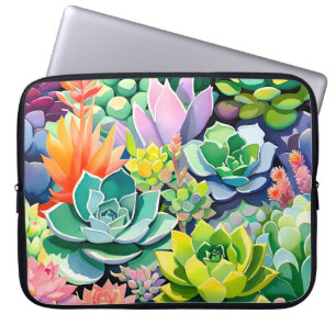 Farbiger Sommer Sukkulenten Botanischer Garten Laptopschutzhülle