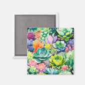 Farbiger Sommer Sukkulenten Botanischer Garten Magnet (Vorderseite/Rückseite)
